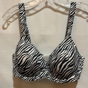 MODERN ZEBRA BRA BLACK/WHITE UNDERWIRE SZ 36D